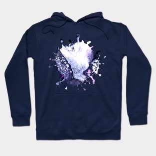 Icy Blue/Purple Acrylic Pour Paint Splash Hoodie